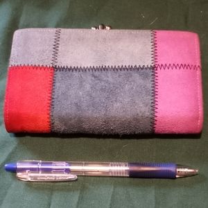 Vintage suede patchwork coin purse